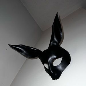 Sexy dark bunny rabbit leather-like Halloween masquerade mask